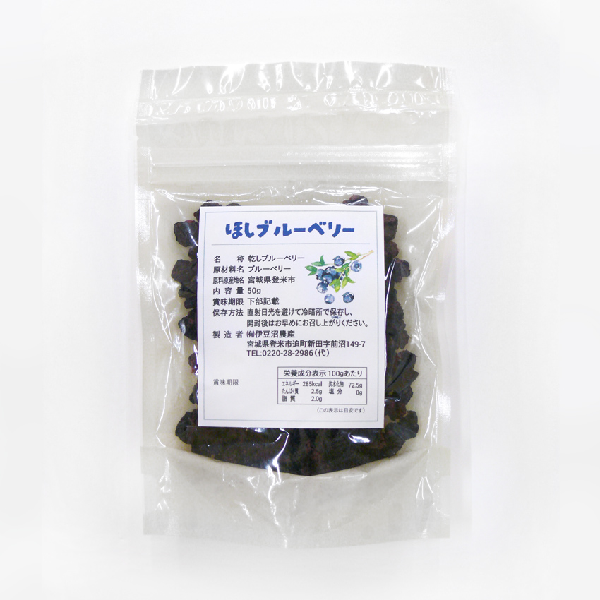 乾しブルーベリー パウチ袋