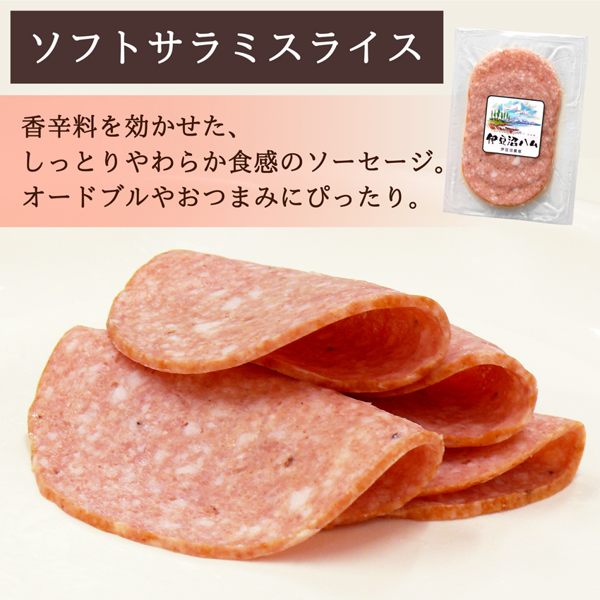 伊豆沼ハム スライス3種とソーセージのセット 単品説明