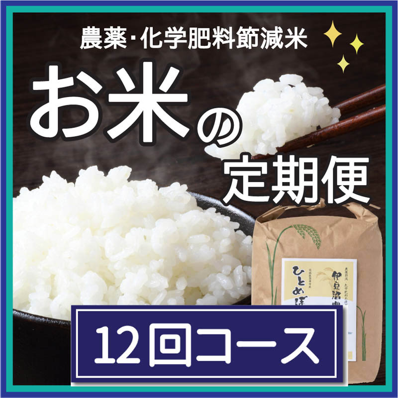 毎月届く！お米の定期便◇12回コース◇（農薬・化学肥料節減米ひとめぼれ）