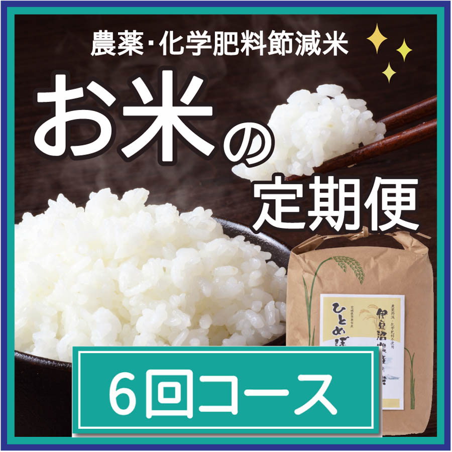 毎月届く お米の定期便 6回コース 農薬 化学肥料節減米ひとめぼれ